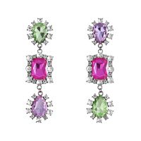 1 Pair Fashion Water Droplets Alloy Inlay Rhinestones Women's Drop Earrings Earrings sku image 21