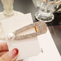 Fashion Geometric Alloy Inlay Artificial Pearls Rhinestones Hair Clip 1 Piece sku image 19