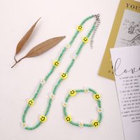 Bohemian Smiley Face Flower Beaded Women's Bracelets Necklace main image 1