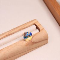 Simple Style Round Titanium Steel Inlay Artificial Gemstones Ear Studs 1 Piece sku image 36