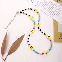 Bohemio Cara Sonriente Flor Con Cuentas Mujeres Pulsera Collar sku image 9