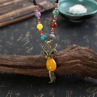 Ethnic Style Lips Fox Flower Gem Beaded Inlay Rhinestones Women's Sweater Chain 1 Piece sku image 8