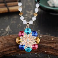 Ethnic Style Lips Fox Flower Gem Beaded Inlay Rhinestones Women's Sweater Chain 1 Piece sku image 12