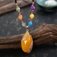 Ethnic Style Lips Fox Flower Gem Beaded Inlay Rhinestones Women's Sweater Chain 1 Piece sku image 5