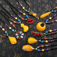 Ethnic Style Lips Fox Flower Gem Beaded Inlay Rhinestones Women's Sweater Chain 1 Piece main image 2