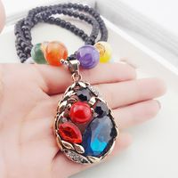 Ethnic Style Lips Fox Flower Gem Beaded Inlay Rhinestones Women's Sweater Chain 1 Piece sku image 35