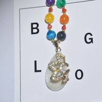 Ethnic Style Lips Fox Flower Gem Beaded Inlay Rhinestones Women's Sweater Chain 1 Piece sku image 89