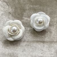 Sweet Flower Cloth Inlay Pearl Women's Brooches main image 3