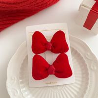 Fashion Bow Knot Cloth Pom Poms Inlay Artificial Gemstones Artificial Pearls Hair Clip Hair Band sku image 16