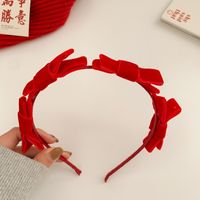 Fashion Bow Knot Cloth Pom Poms Inlay Artificial Gemstones Artificial Pearls Hair Clip Hair Band sku image 28