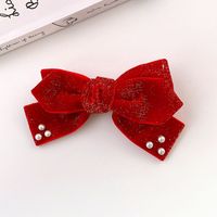 Fashion Bow Knot Cloth Pom Poms Inlay Artificial Gemstones Artificial Pearls Hair Clip Hair Band sku image 25