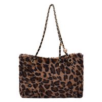 Women's Large Plush Zebra Leopard Fashion Square Zipper Shoulder Bag sku image 3