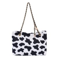 Women's Large Plush Zebra Leopard Fashion Square Zipper Shoulder Bag main image 4