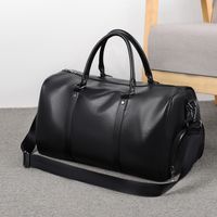 Men's Fashion Solid Color Pu Leather Waterproof Travel Bags main image 1