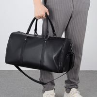 Men's Fashion Solid Color Pu Leather Waterproof Travel Bags main image 3