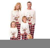 Lässig Elch Baumwollmischung Drucken Hosen-sets Freizeithosen Kapuzenpullover Familie Passenden Outfits sku image 26