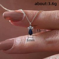 Elegant Water Droplets Copper Plating Zircon Necklace 1 Piece main image 5