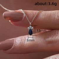 Elegant Water Droplets Copper Plating Zircon Necklace 1 Piece sku image 1