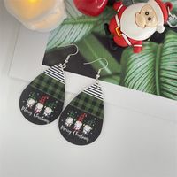 Nordic Style Christmas Tree Santa Claus Letter Pu Leather Women's Ear Hook 1 Pair sku image 6