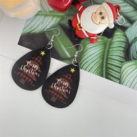 Nordic Style Christmas Tree Santa Claus Letter Pu Leather Women's Ear Hook 1 Pair sku image 8