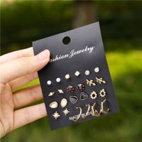 Simple Earrings Mini Earrings Pure Flowers Gentle Princess Diamond Crystal Earring Set Wholesale Nihaojewelry sku image 10