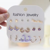 Simple Earrings Mini Earrings Pure Flowers Gentle Princess Diamond Crystal Earring Set Wholesale Nihaojewelry sku image 18