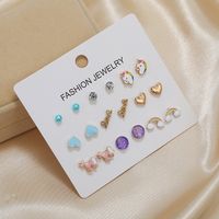 Simple Earrings Mini Earrings Pure Flowers Gentle Princess Diamond Crystal Earring Set Wholesale Nihaojewelry sku image 11