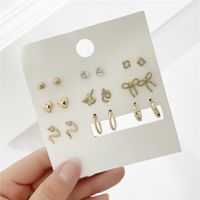 Simple Earrings Mini Earrings Pure Flowers Gentle Princess Diamond Crystal Earring Set Wholesale Nihaojewelry sku image 8