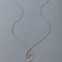 Simple Style Human Face Alloy Hollow Out Unisex Pendant Necklace main image 2