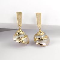 Womens Conch Fashion Trend Geometric Holiday Style  Shell Ruo Long Jewelry Earrings Nhll120561 sku image 1