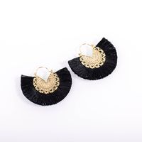 Womens Retro Hollow Alloy Fan Sector Alloy Earrings Nhll123883 sku image 6