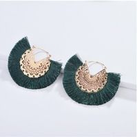 Womens Retro Hollow Alloy Fan Sector Alloy Earrings Nhll123883 sku image 8