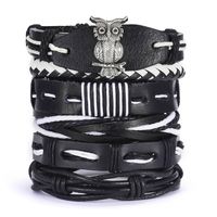 Fashion Owl Pu Leather Knitting Men's Bracelets 1 Piece sku image 8