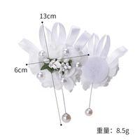 New White Simulation Wedding Bride Wrist Flower Wedding Supplies Wholesale sku image 2