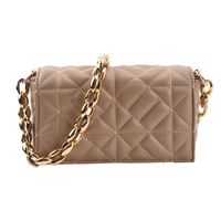 Women's Medium Pu Leather Lingge Fashion Square Magnetic Buckle Crossbody Bag sku image 5