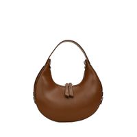 Women's Medium Pu Leather Solid Color Fashion Paint Finish Dumpling Shape Zipper Shoulder Bag sku image 4