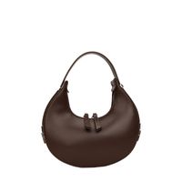 Women's Medium Pu Leather Solid Color Fashion Paint Finish Dumpling Shape Zipper Shoulder Bag sku image 3