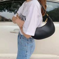 Women's Small Pu Leather Solid Color Fashion Dumpling Shape Zipper Cloud Shape Bag sku image 3
