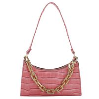 Women's Medium Pu Leather Stripe Streetwear Square Zipper Underarm Bag sku image 8