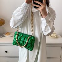 Women's Medium Pu Leather Solid Color Streetwear Square Chain Bag main image 4