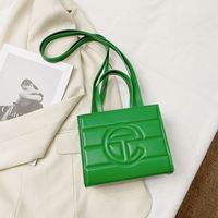 Women's Small Pu Leather Solid Color Fashion Square Zipper Tote Bag sku image 5