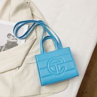 Women's Small Pu Leather Solid Color Fashion Square Zipper Tote Bag sku image 6