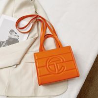 Women's Small Pu Leather Solid Color Fashion Square Zipper Tote Bag sku image 8