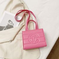 Women's Small Pu Leather Solid Color Fashion Square Zipper Tote Bag sku image 10