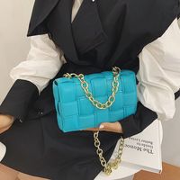 Women's Medium Pu Leather Solid Color Fashion Weave Square Lock Clasp Square Bag main image 3