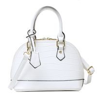 Women's Small Pu Leather Solid Color Fashion Shell Zipper Dome Bag sku image 1