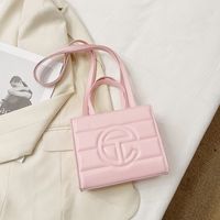 Women's Small Pu Leather Solid Color Fashion Square Zipper Tote Bag sku image 9