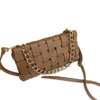 Women's Medium Pu Leather Solid Color Fashion Chain Square Flip Cover Saddle Bag main image 5