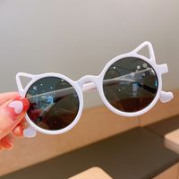 Cute Solid Color Cat Eye Full Frame Kids Sunglasses sku image 5