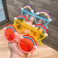 Cute Rainbow Round Frame Full Frame Kids Sunglasses main image 2